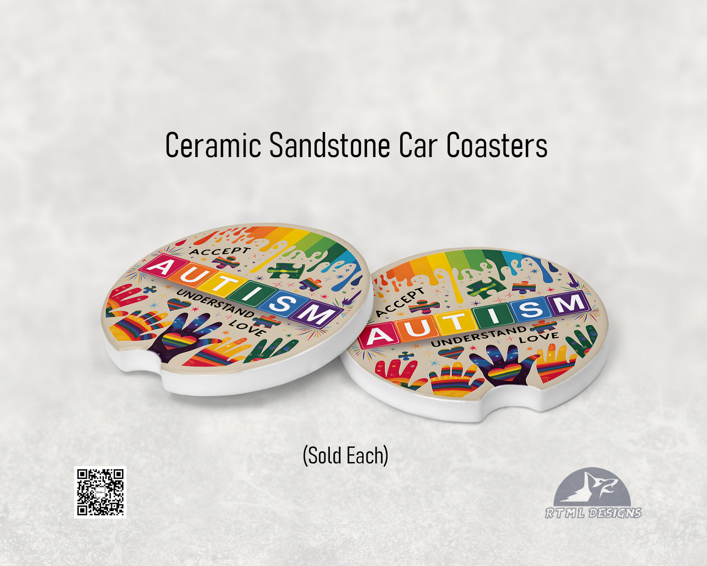Autism #3 - Ceramic Car Coaster