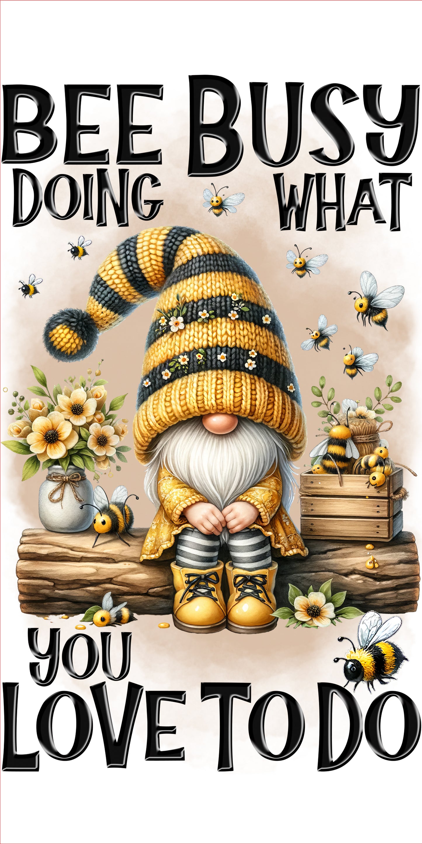 Gnome - Bee Busy (16x24”) Kitchen Towel