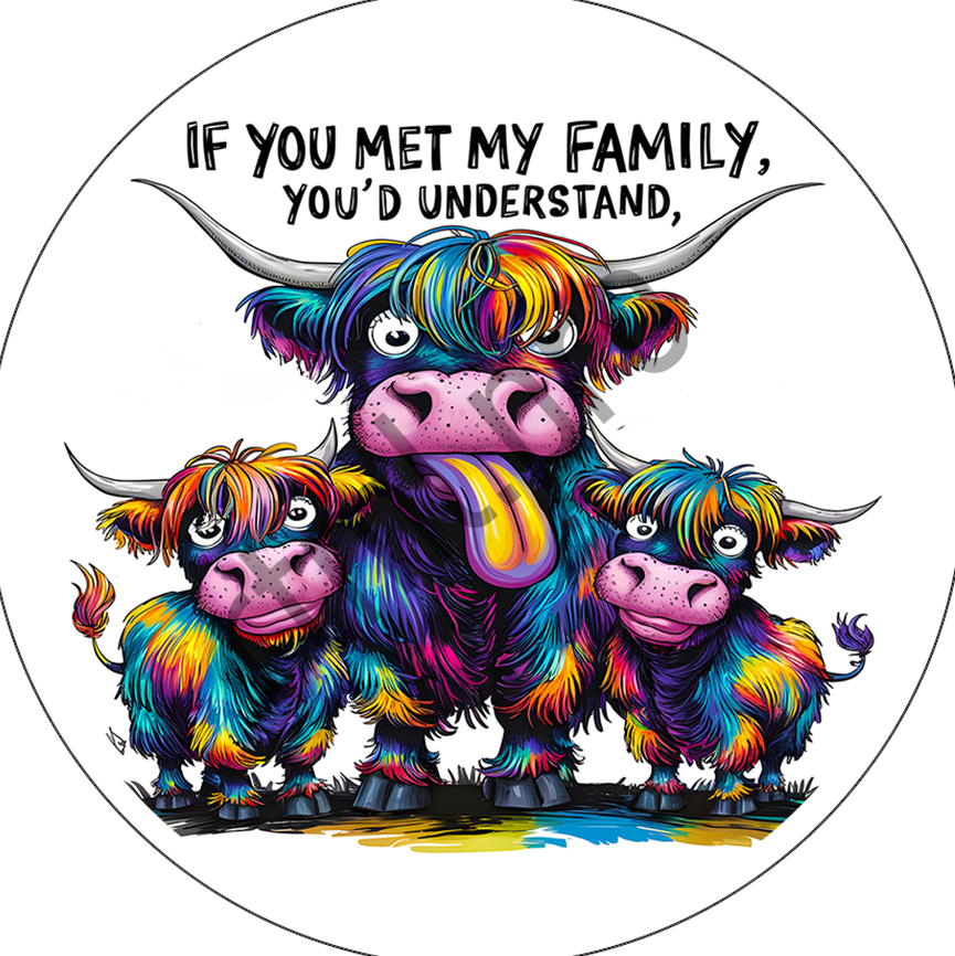 Cow - Family - Ceramic Car Coaster