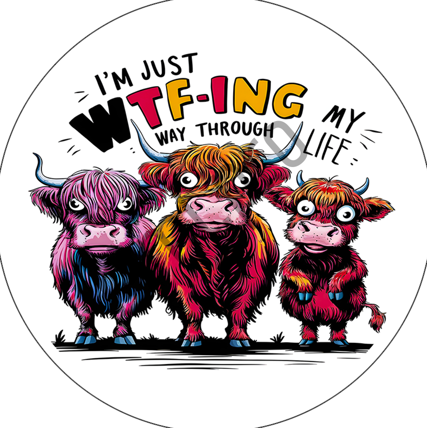 Cow - WTF - Ceramic Car Coaster