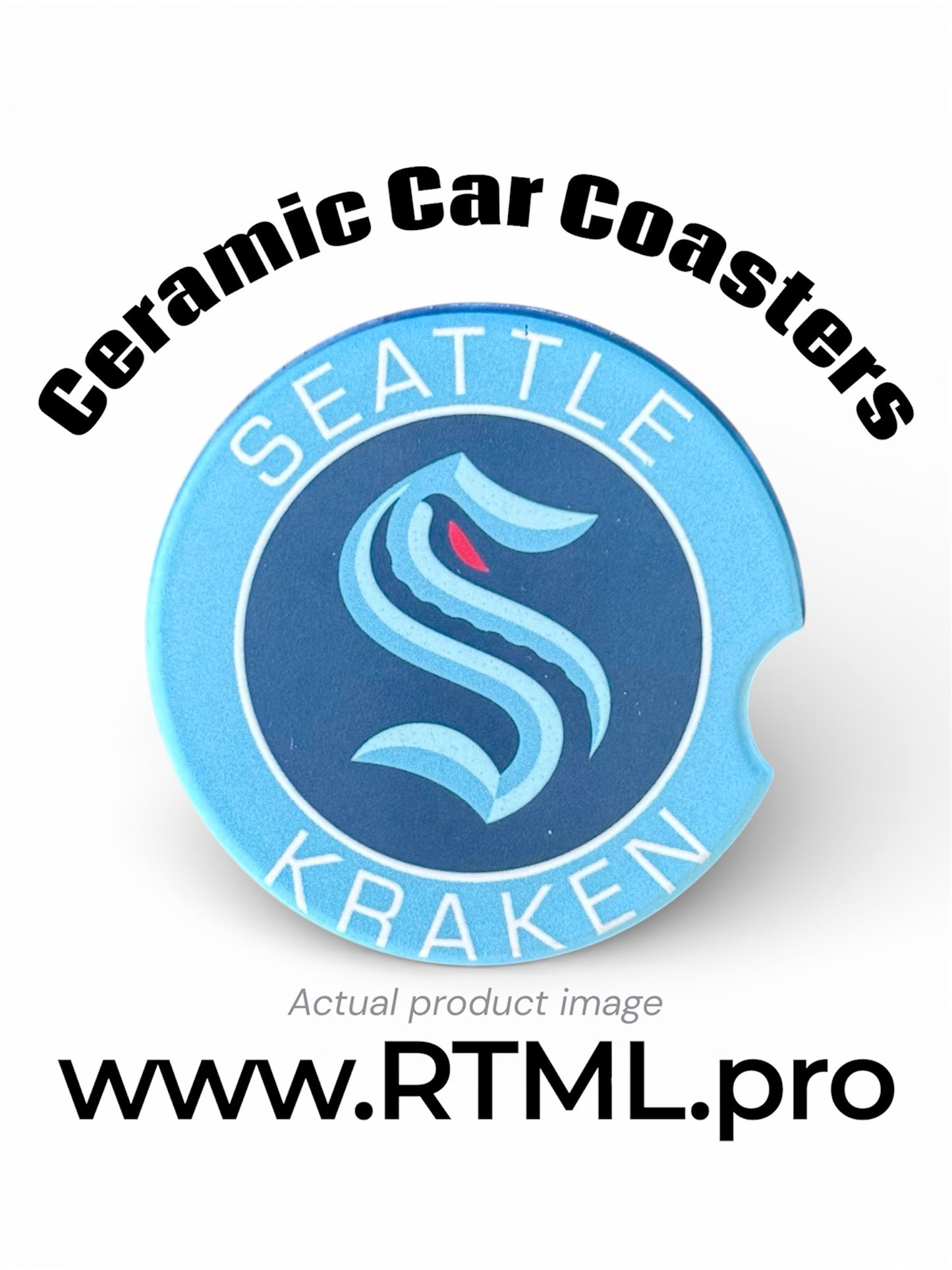 Seattle Kraken - Ceramic Car Coaster (Single Pack)