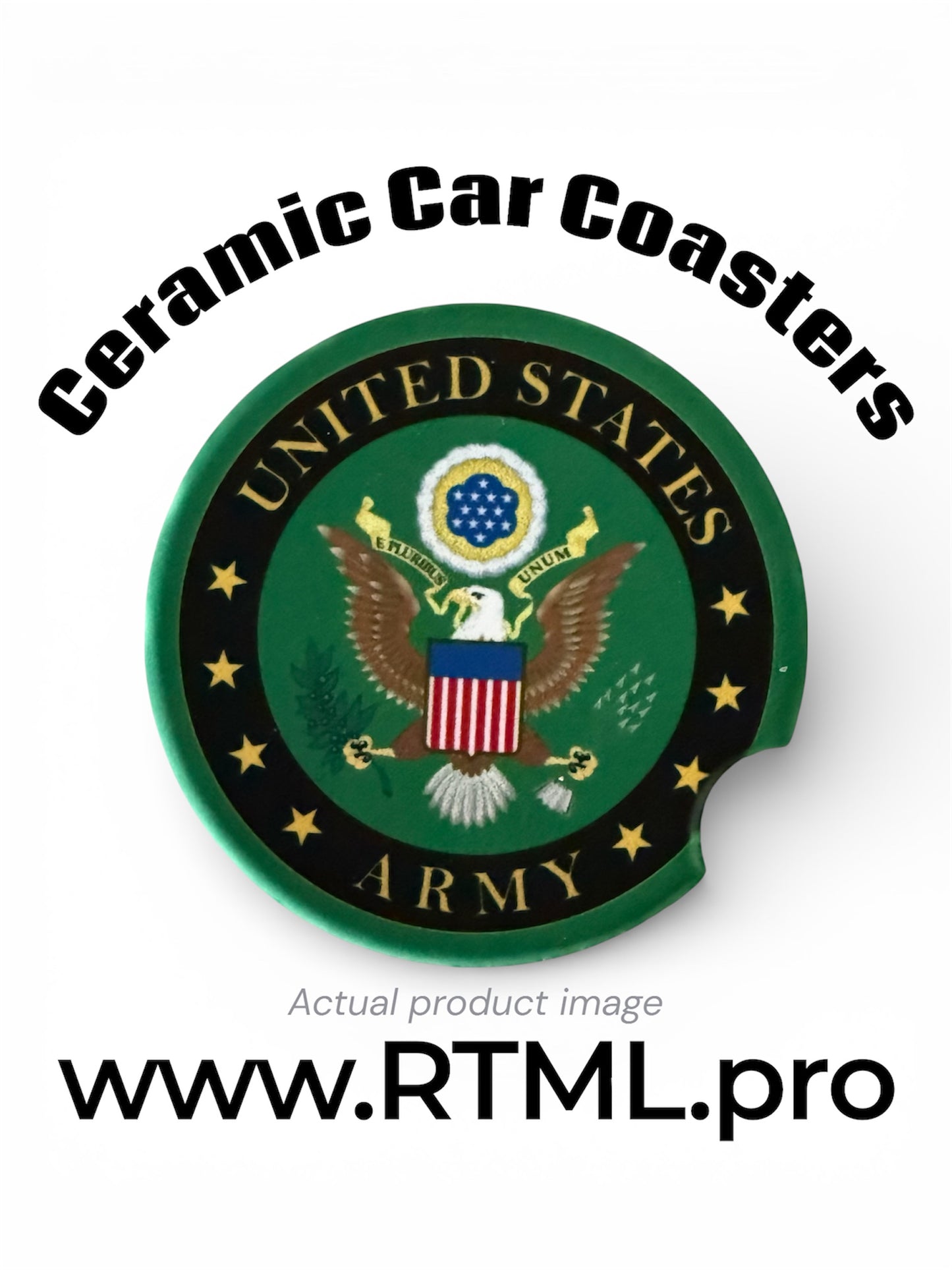 Military - ARMY - Ceramic Car Coaster