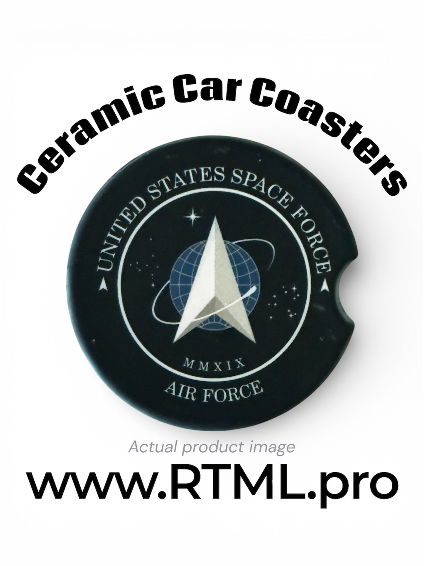 Military - SPACE FORCE - Ceramic Car Coaster
