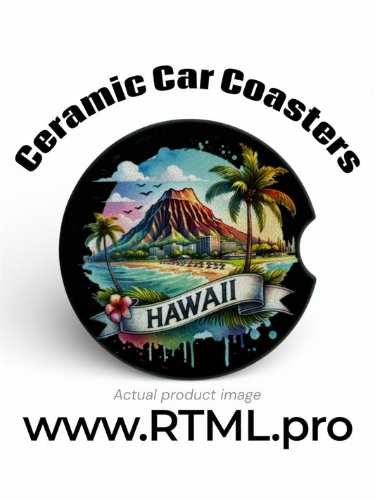 States: Hawaii - Ceramic Car Coaster