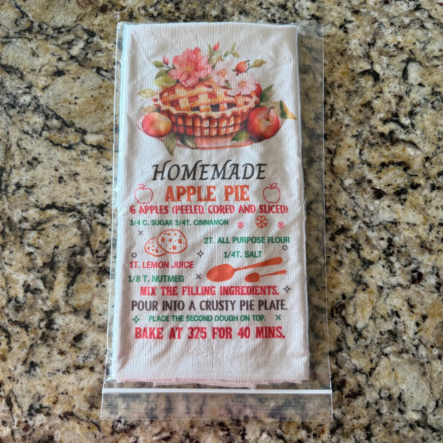Recipe - Apple Pie (16x24”) Kitchen Towel