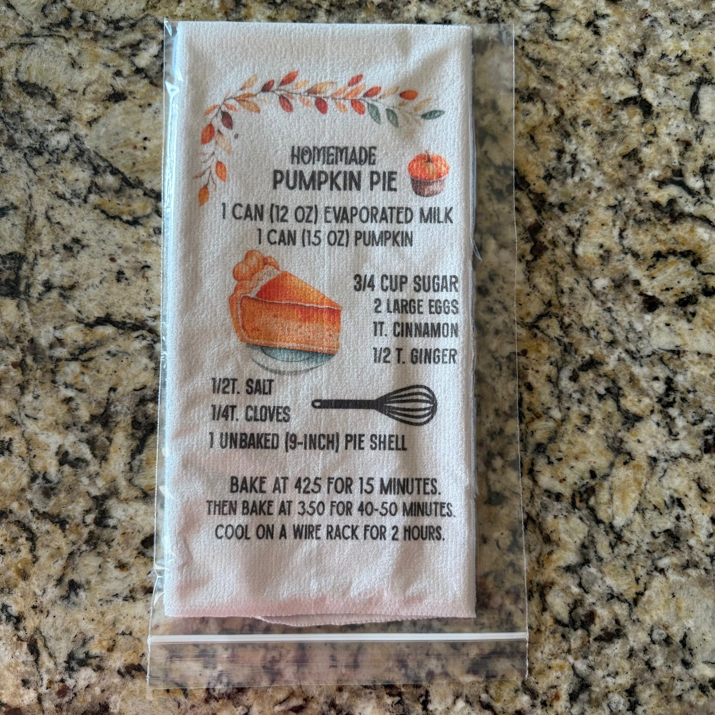 Recipe - Pumpkin Pie (16x24”) Kitchen Towel