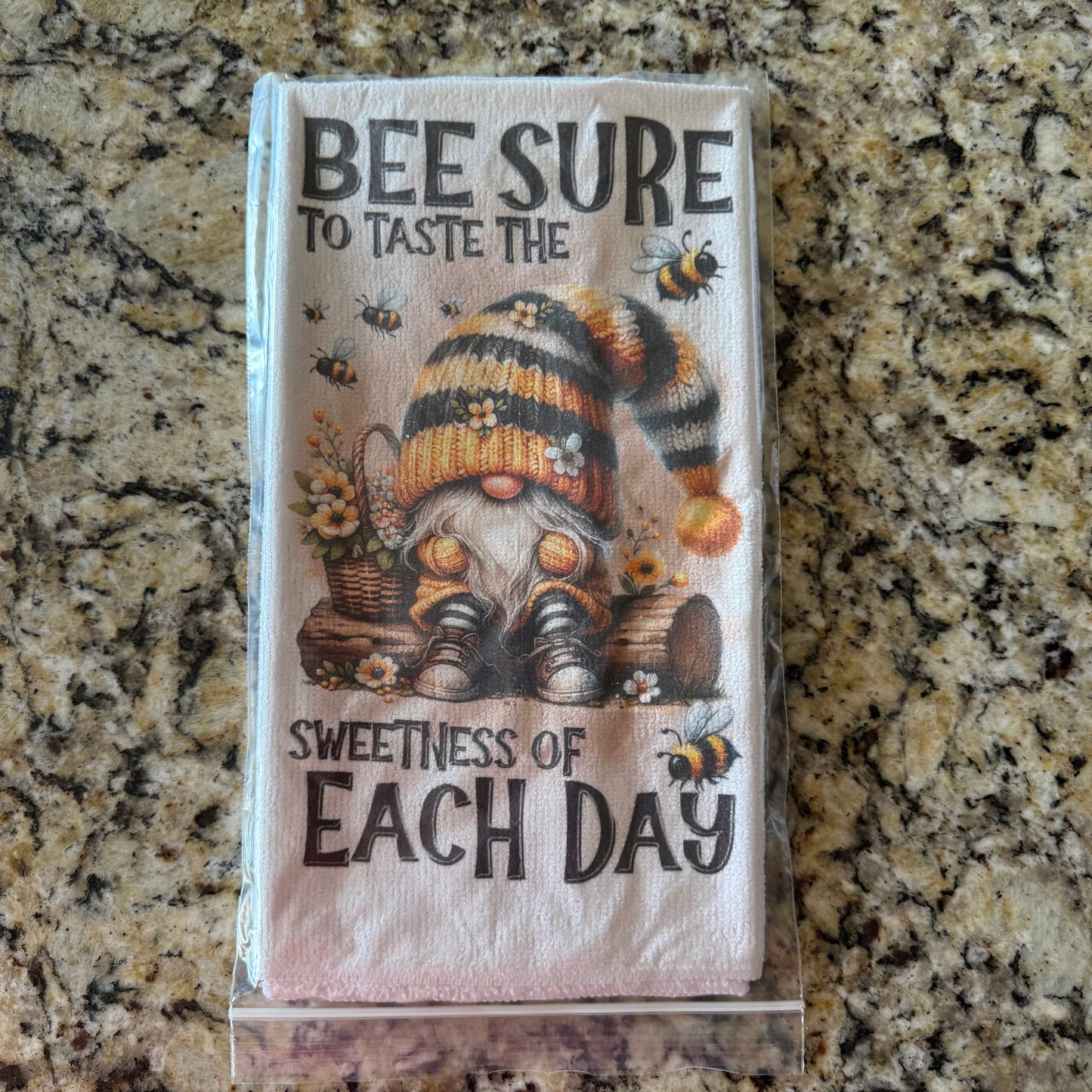 Gnome - Bee Sure (16x24”) Kitchen Towel