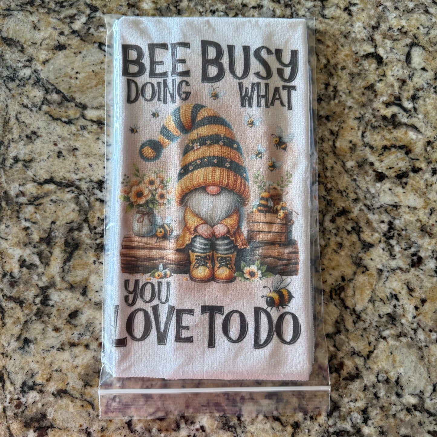 Gnome - Bee Busy (16x24”) Kitchen Towel