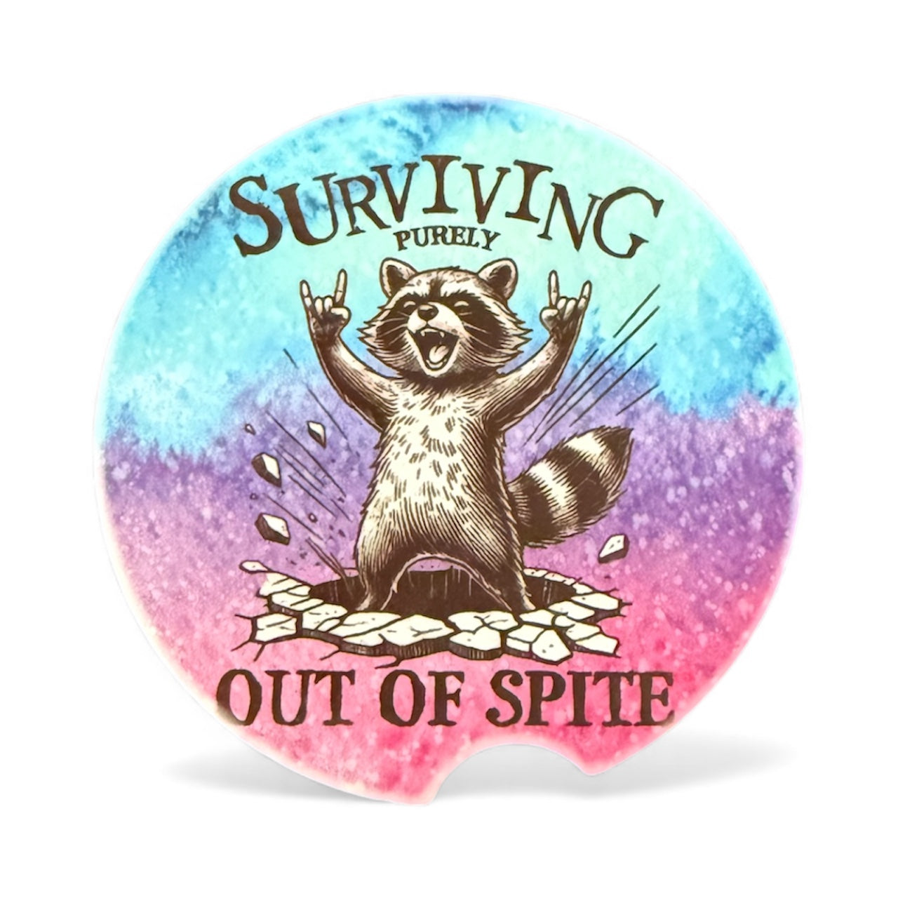 Surviving in Spite - Ceramic Car Coaster