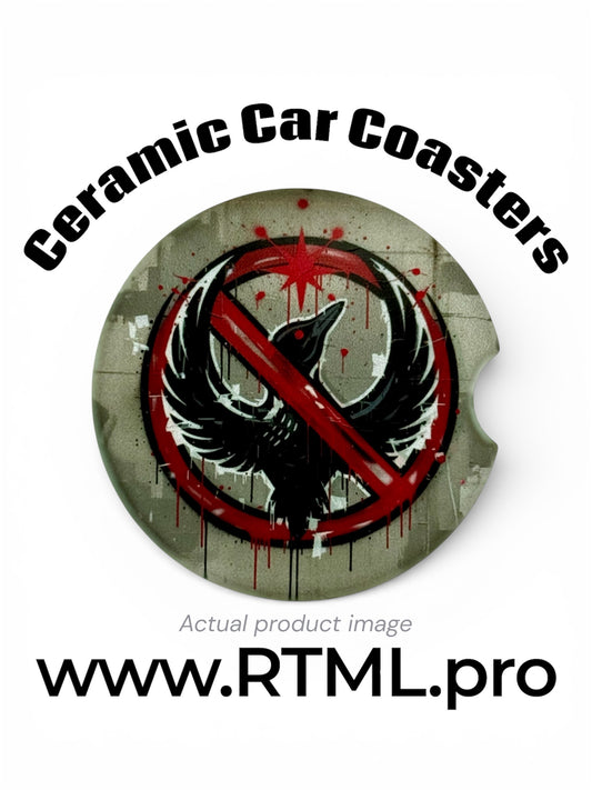 End the Loony Resistance: Back ICE - Ceramic Car Coaster