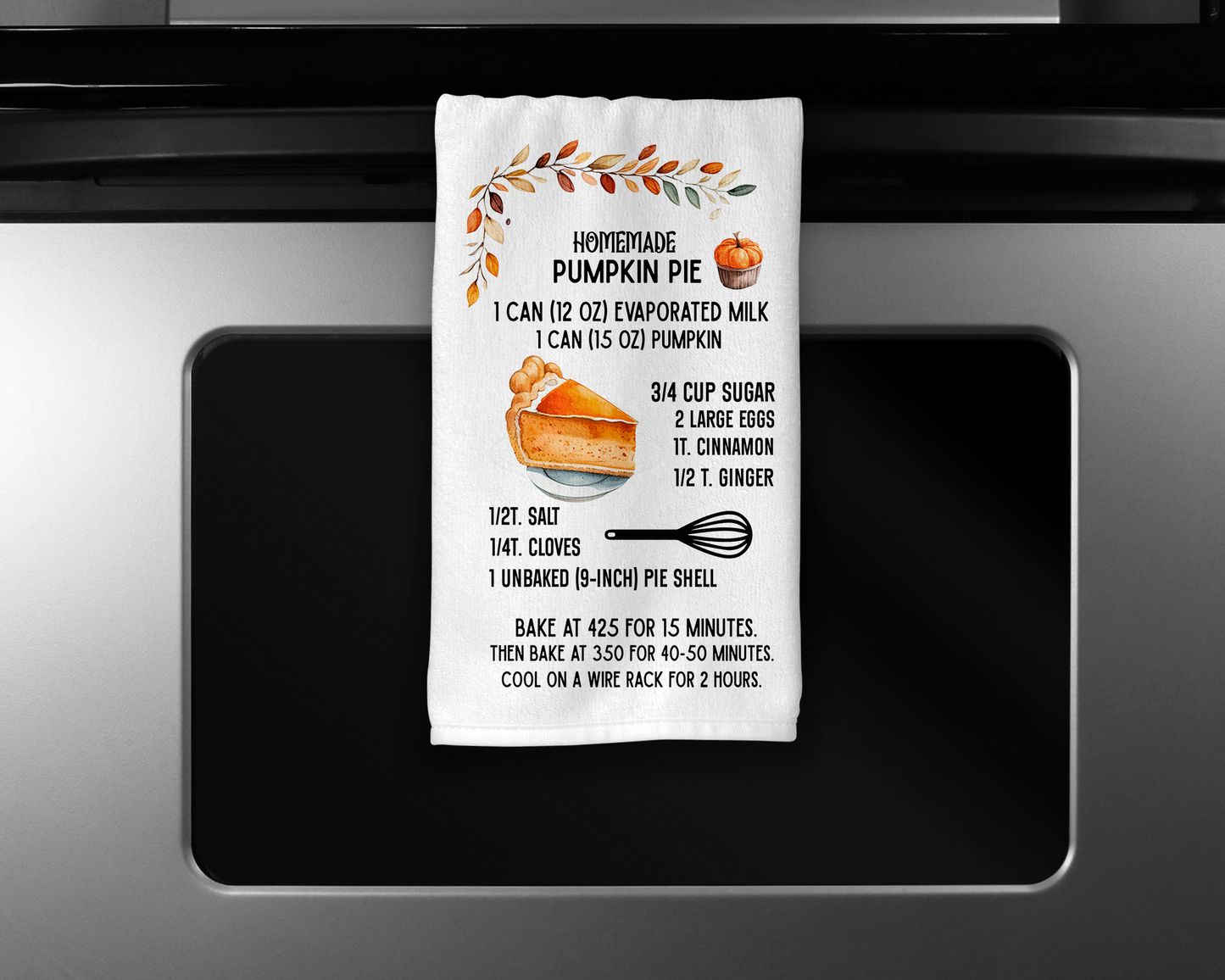 Recipe - Pumpkin Pie (16x24”) Kitchen Towel