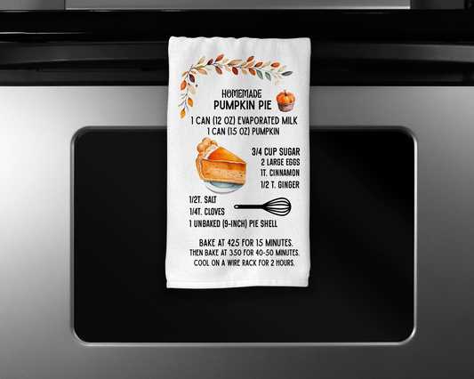 Recipe - Pumpkin Pie (16x24”) Kitchen Towel