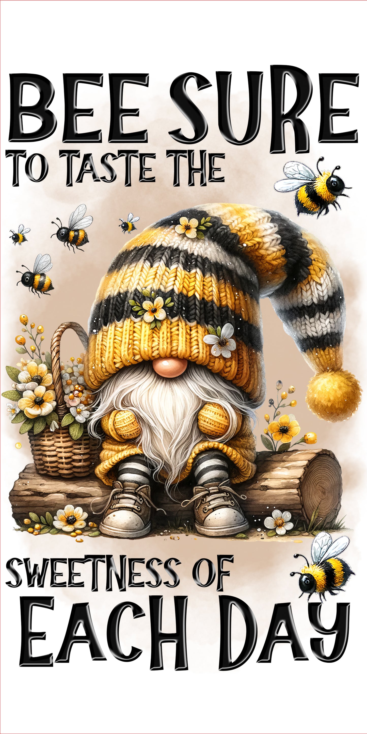 Gnome - Bee Sure (16x24”) Kitchen Towel