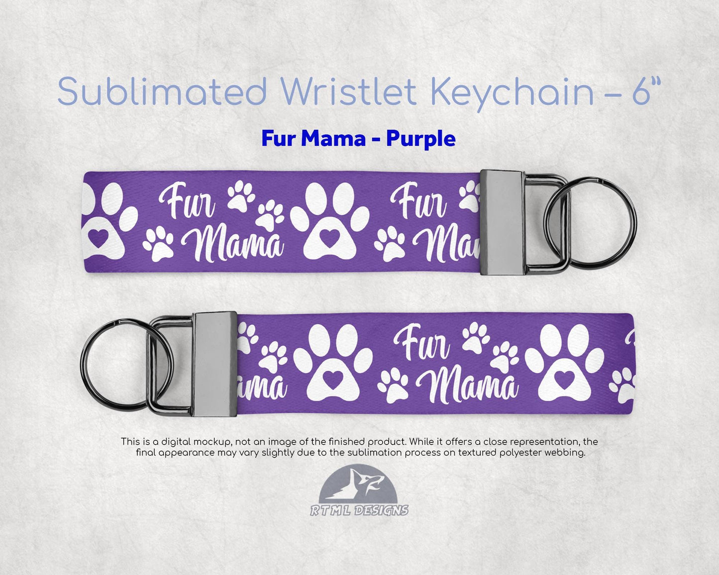 Fur Mama - Key Fob 6" Wristlet Keychain