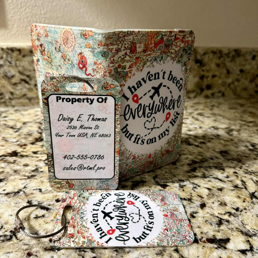 Everywhere - Passport Cover & Metal Luggage Tags (x2)