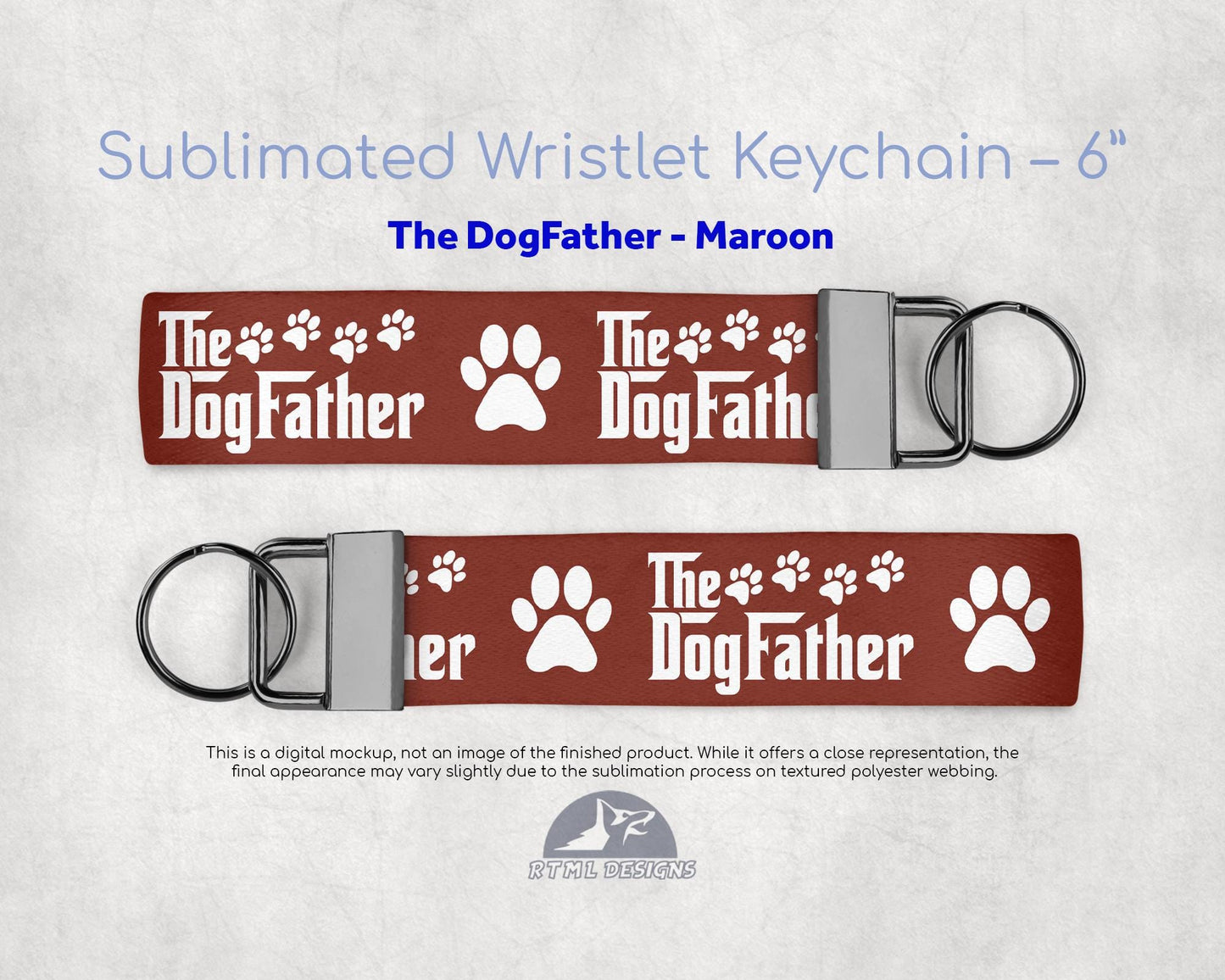 Dog Father - Key Fob 6" Wristlet Keychain