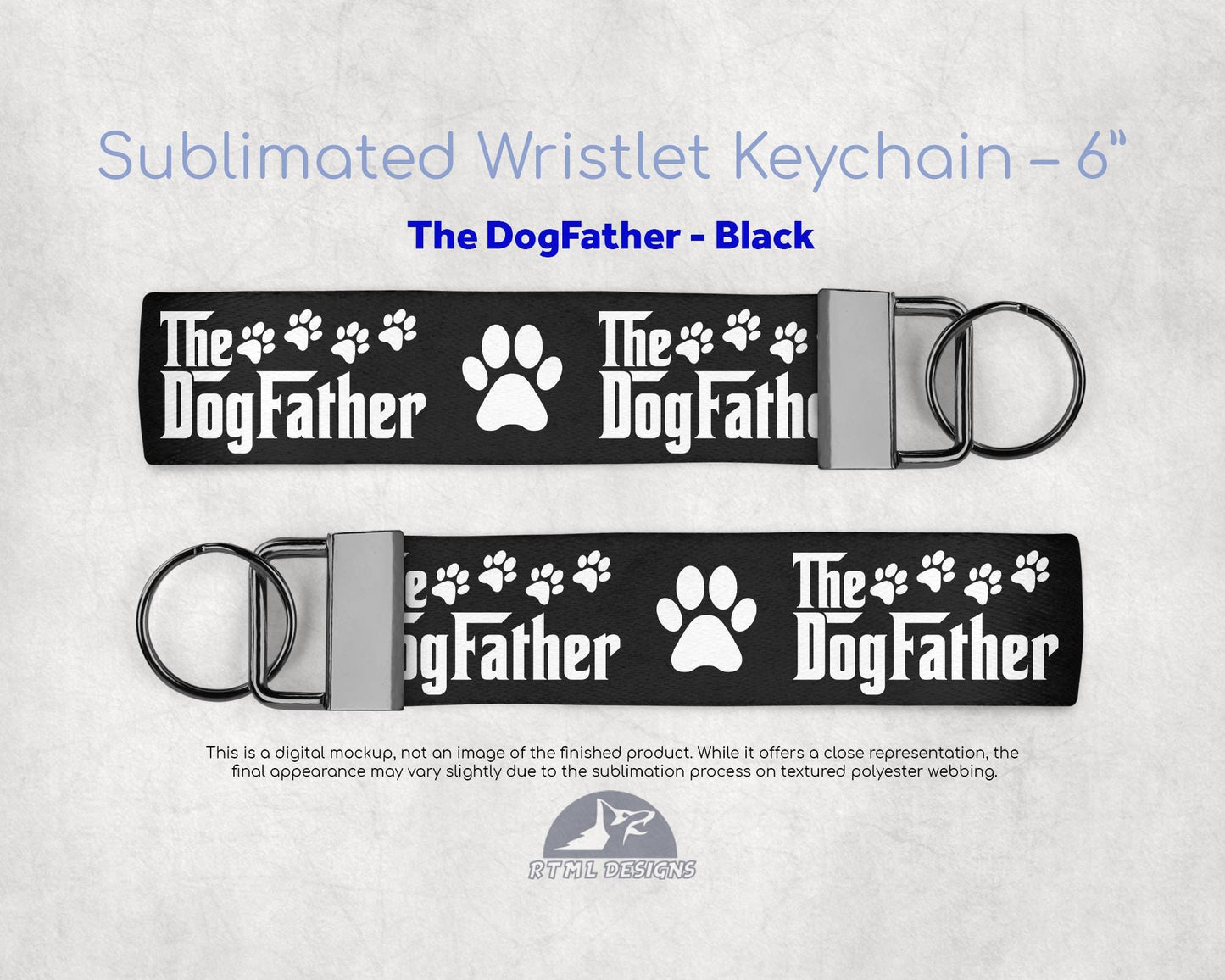 Dog Father - Key Fob 6" Wristlet Keychain