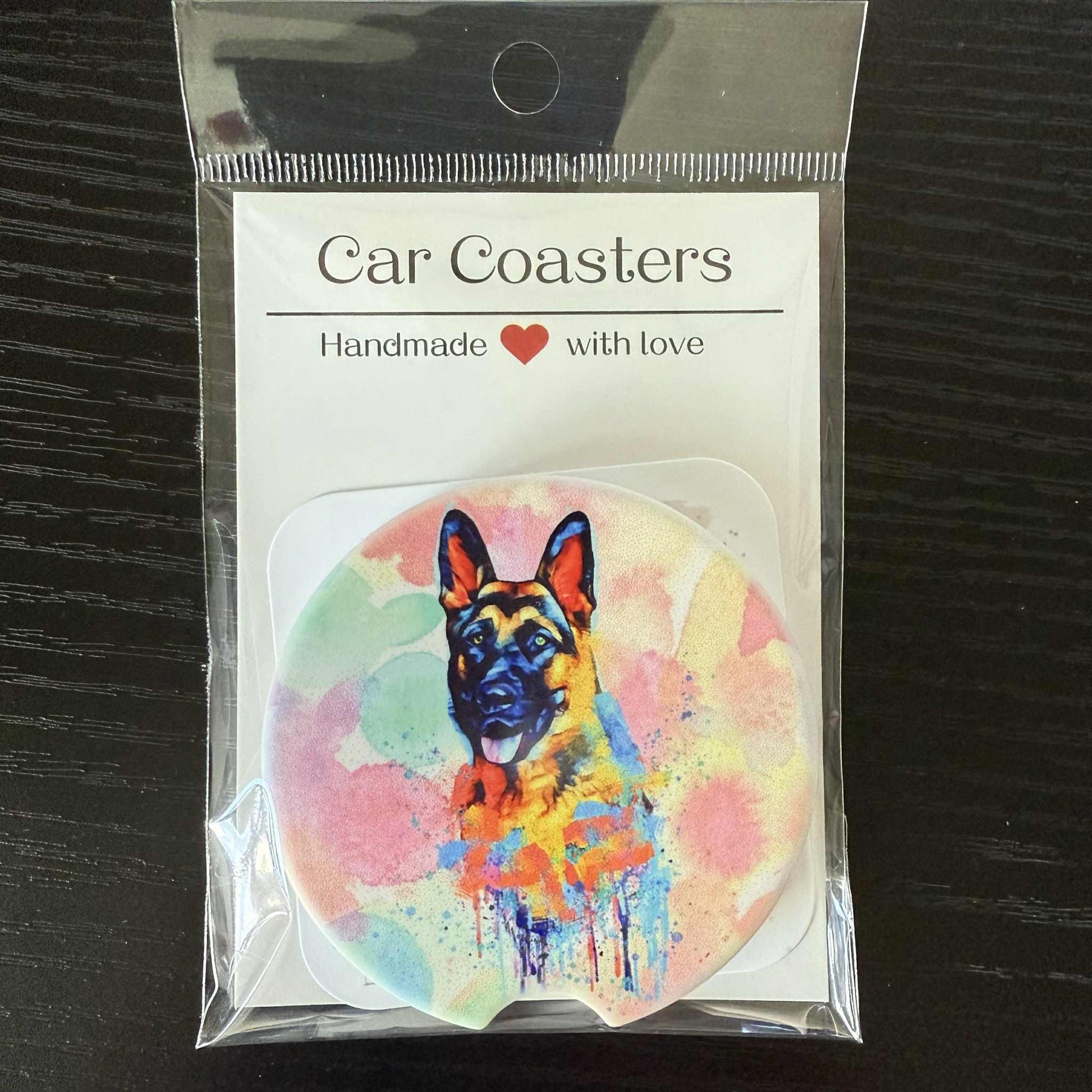German Shepherd - Ceramic Car Coaster