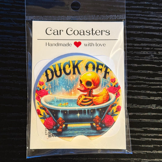 Duck Off - Ceramic Car Coaster