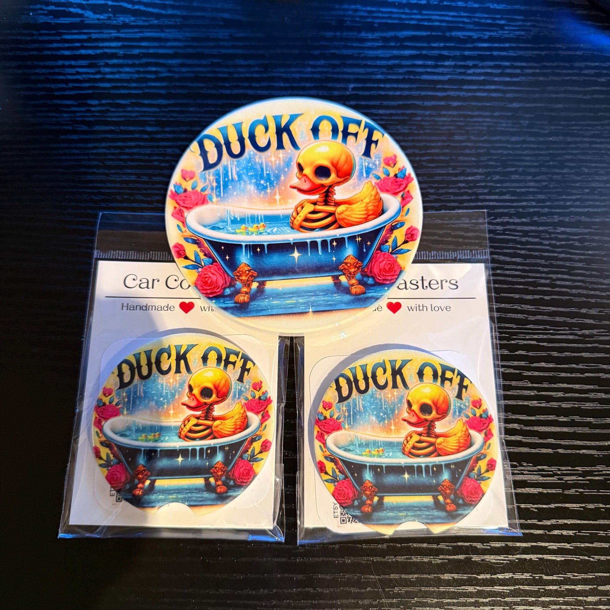 Duck Off - Ceramic Car Coaster