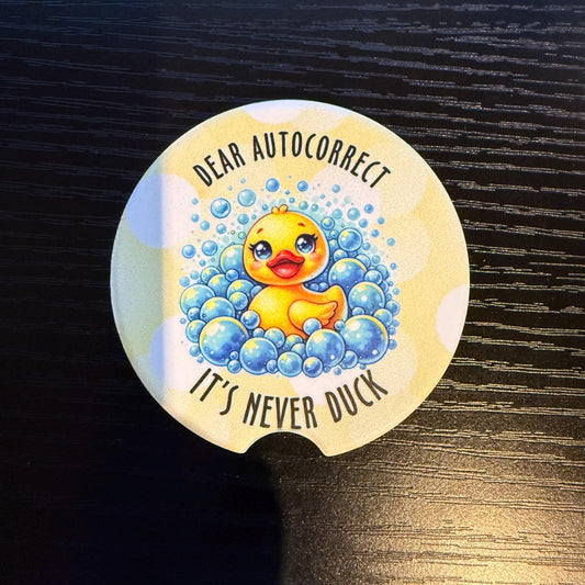 Duck Autocorrect - Ceramic Car Coaster