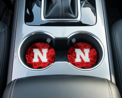 Nebraska - Ceramic Car Coaster | Officially Licensed Collegiate Product | University of Nebraska