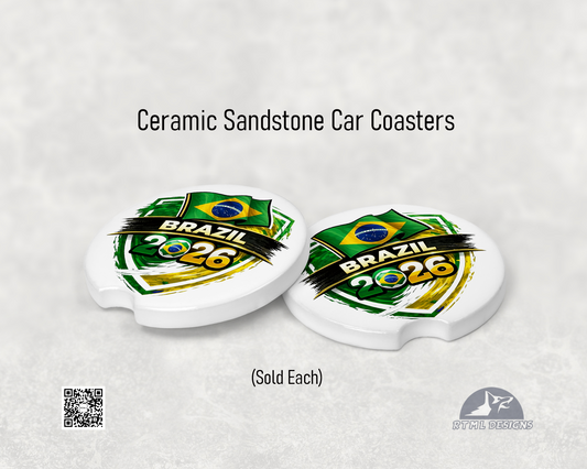 Brazil| World Cup 2026 - Ceramic Car Coaster