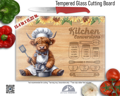 Highland Cow Sublimated Glass Board | Personalized Name Serving Tray & Trivet | 12x15 Kitchen Decor Gift (FREE SHIPPING)