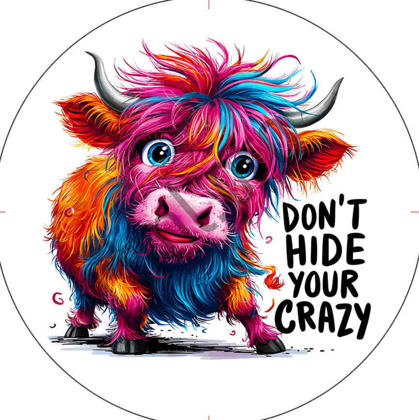 Cow - Crazy - Ceramic Car Coaster