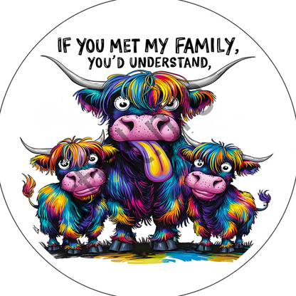 Cow - Family - Ceramic Car Coaster