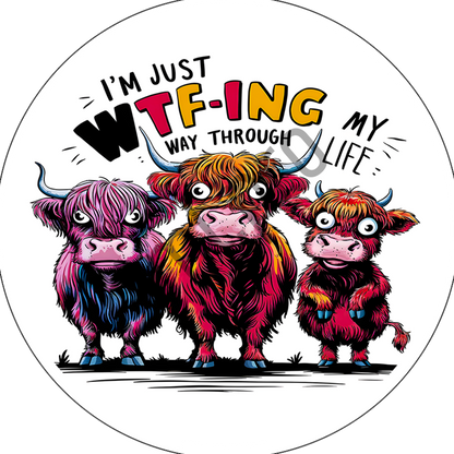 Cow - WTF - Ceramic Car Coaster