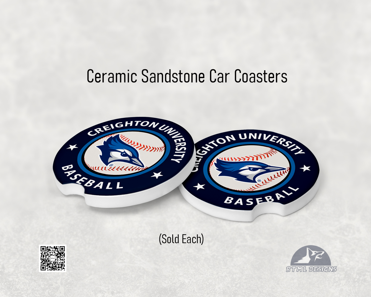 Creighton Baseball - Ceramic Car Coaster | Officially Licensed Collegiate Product | Creighton University (Single Pack)