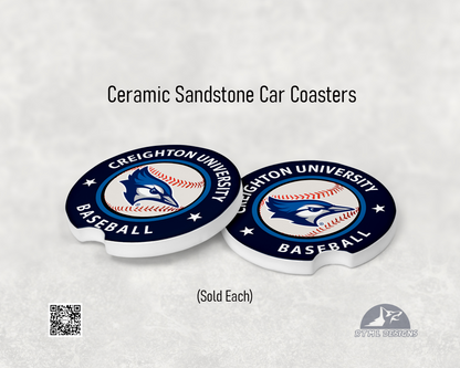 Creighton Baseball - Ceramic Car Coaster | Officially Licensed Collegiate Product | Creighton University (Single Pack)