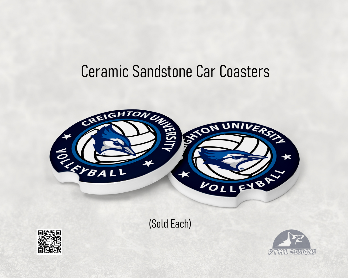 Creighton Volleyball - Ceramic Car Coaster | Officially Licensed Collegiate Product | Creighton University (Single Pack)