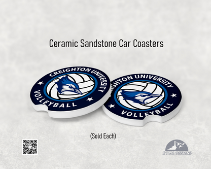 Creighton Volleyball - Ceramic Car Coaster | Officially Licensed Collegiate Product | Creighton University (Single Pack)