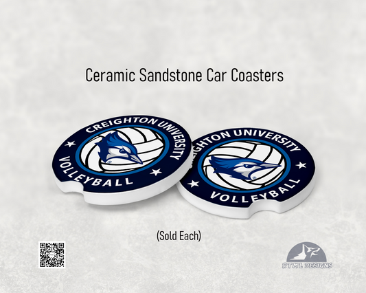 Creighton Volleyball - Ceramic Car Coaster | Officially Licensed Collegiate Product | Creighton University (Single Pack)