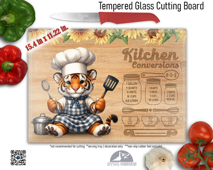 Tiger Cub Kitchen Conversions Sublimated Glass Board | Personalized Name Serving Tray & Trivet | 12x15 Kitchen Decor Gift (FREE SHIPPING)