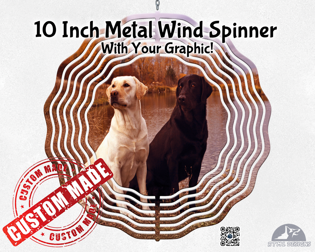 Custom Photo Wind Spinner, 10 Inch – Personalized Metal Garden Spinner with Your Picture or Logo, Double-Sided