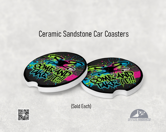 Drone: Come And Take It - Ceramic Car Coaster
