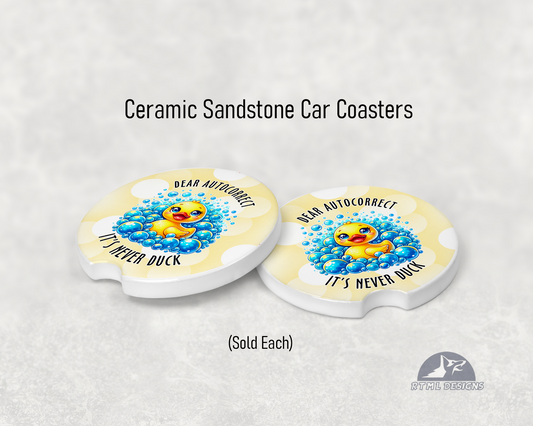 Duck Autocorrect - Ceramic Car Coaster