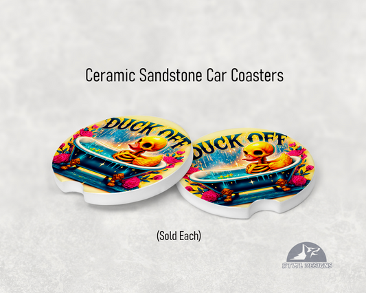 Duck Off  - Ceramic Car Coaster