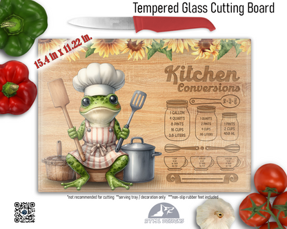 Frog Kitchen Conversions Sublimated Glass Board | Personalized Name Serving Tray & Trivet | 12x15 Kitchen Decor Gift (FREE SHIPPING)