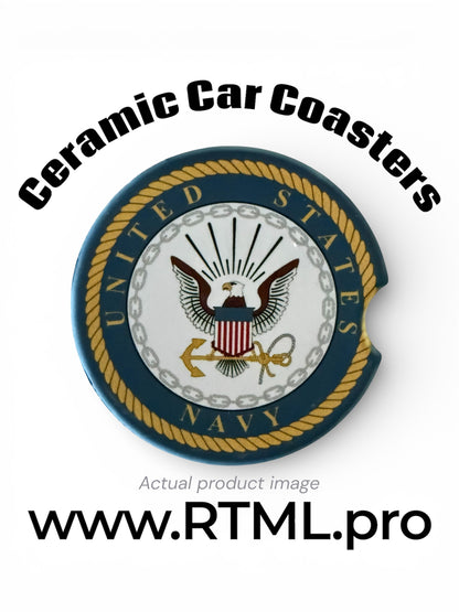 Military - NAVY - Ceramic Car Coaster