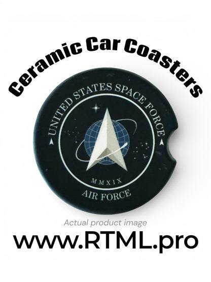 Military - SPACE FORCE - Ceramic Car Coaster