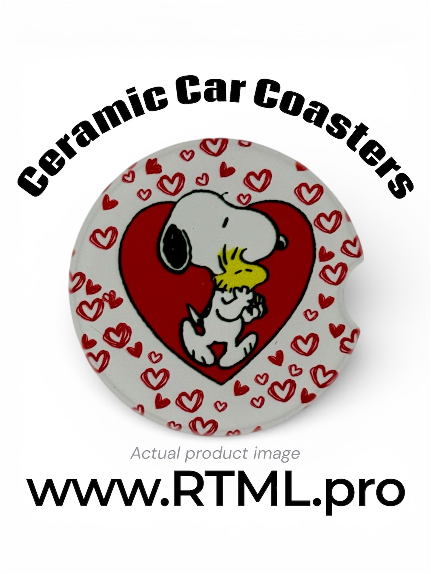 Snoopy Love - Ceramic Car Coaster