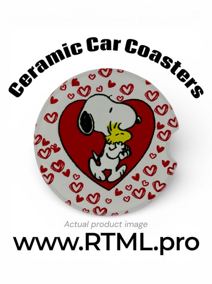 Snoopy Love - Ceramic Car Coaster
