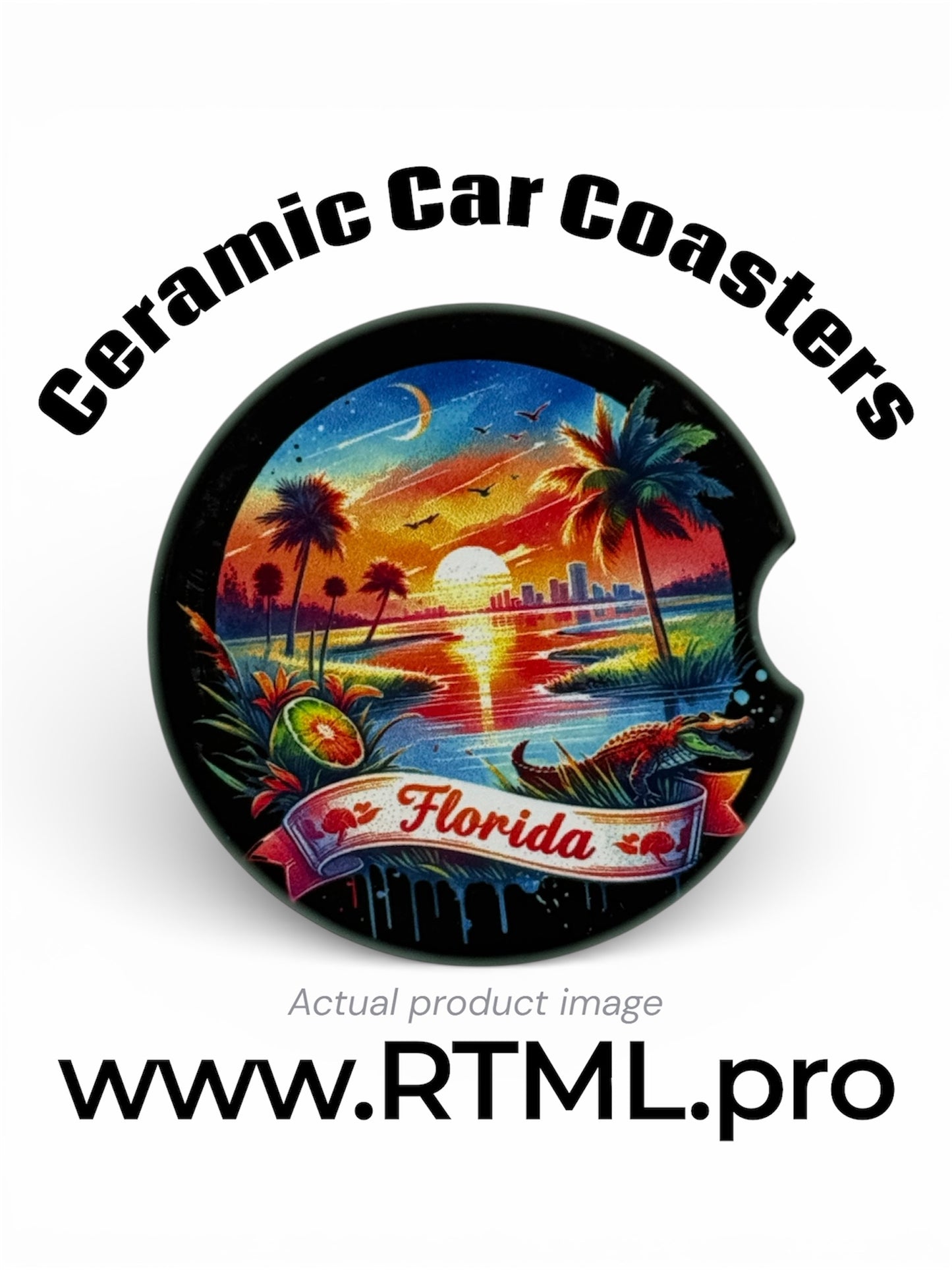 States: Florida - Ceramic Car Coaster