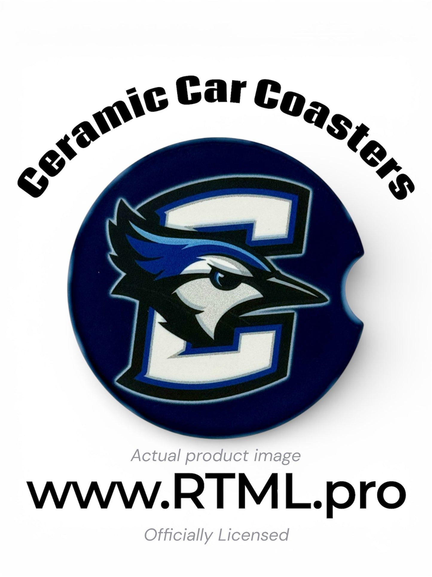 Creighton #1 - Ceramic Car Coaster | Officially Licensed Collegiate Product | Creighton University (Single Pack)