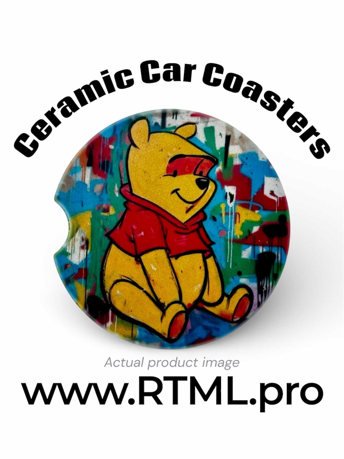 Pooh Graffiti - Ceramic Car Coaster