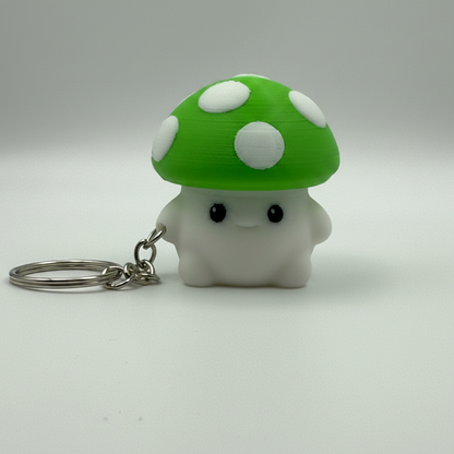 Mushroom Buddy Fidget Clicker Keychain: Mossy — 3D Printed